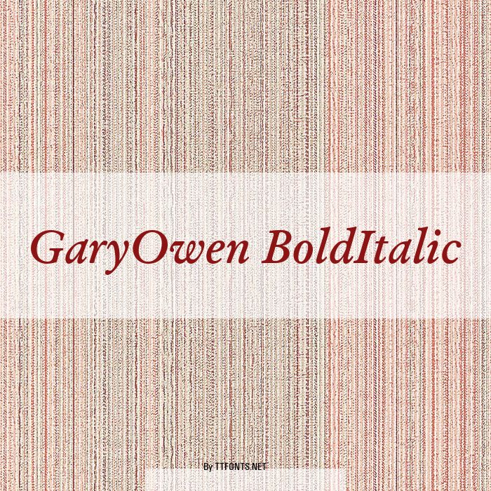 GaryOwen BoldItalic example
